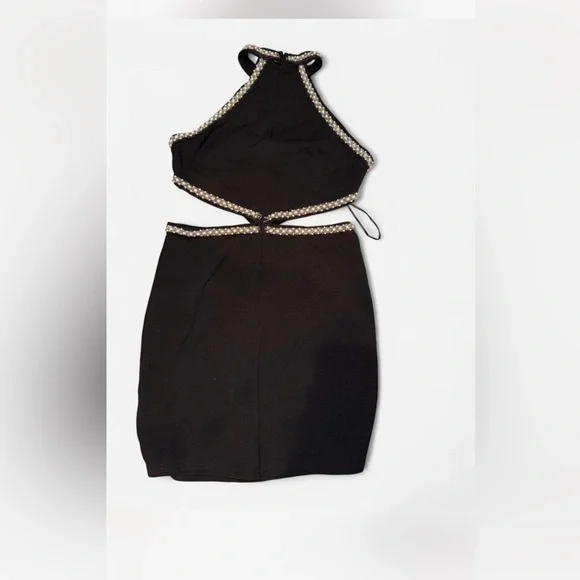 Black Backless Halter Bodycon Dress - Picture 3 of 5